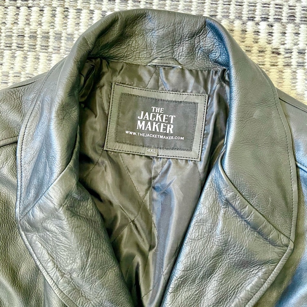 Daniel Black Leather Trench Coat - Picture 11 of 15